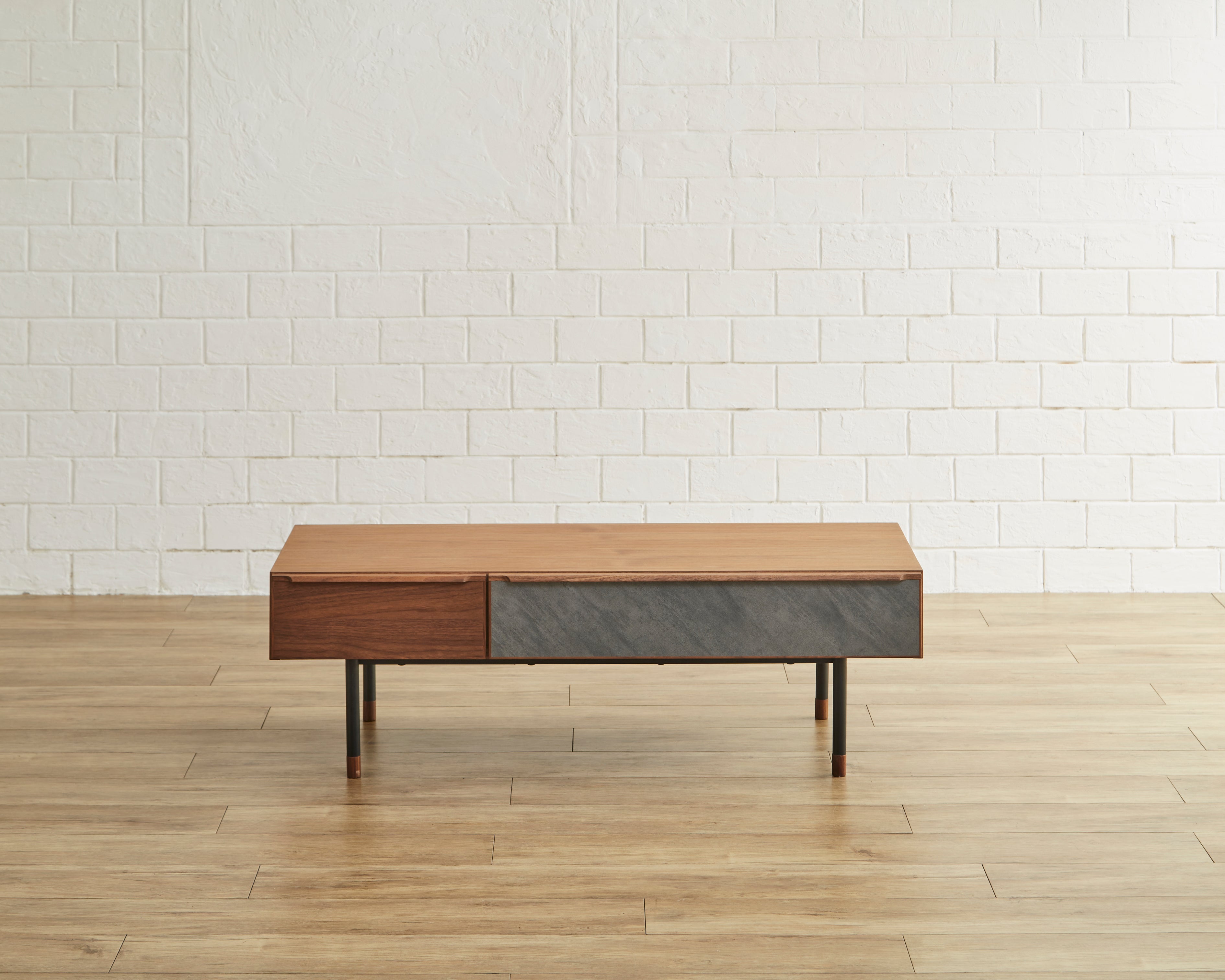 Ragnar センターテーブル W120 オーク材突板 メラミン化粧板 スチール脚