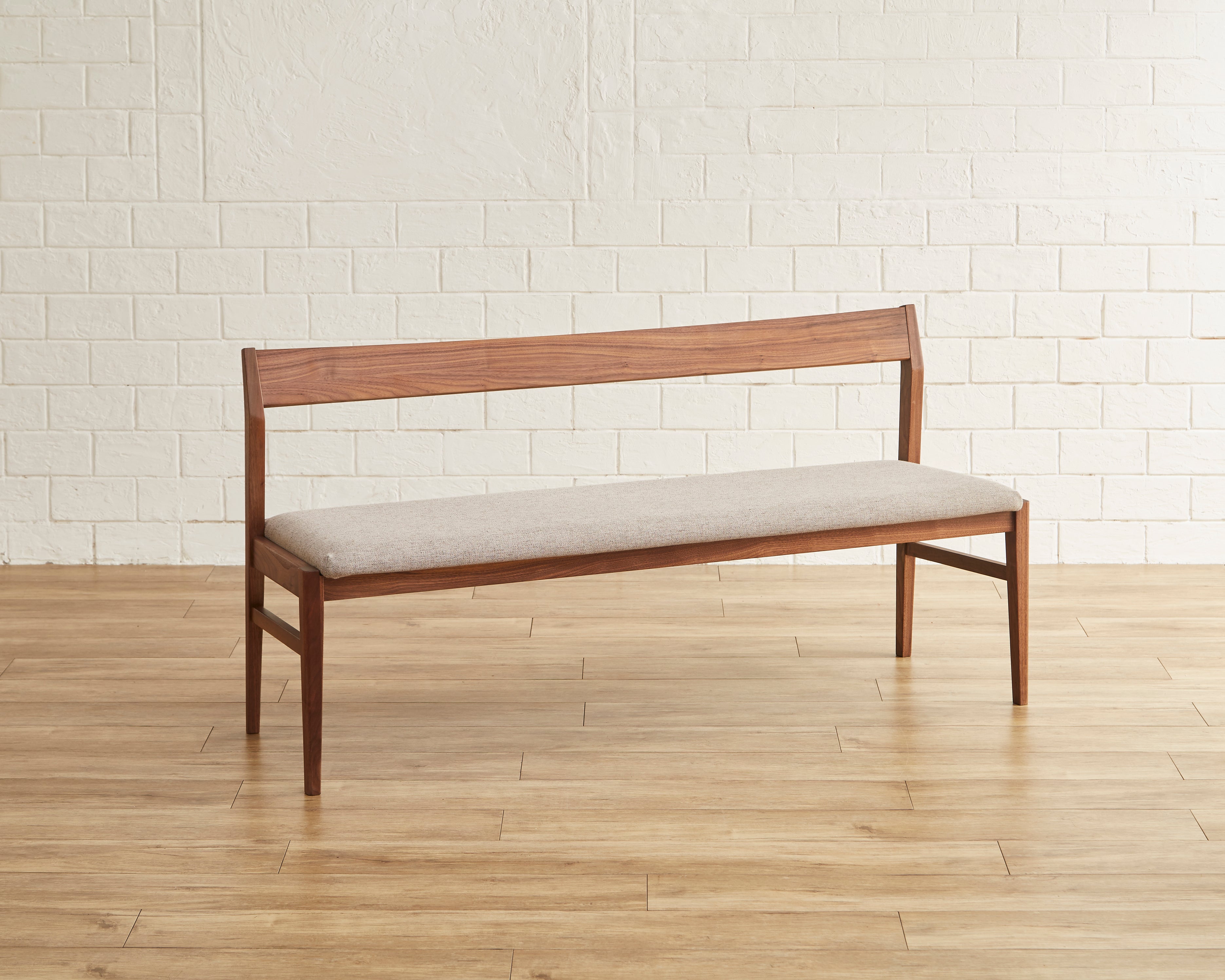 CASA ベンチ W110cm W150cm オーク材 ウォールナット材 ファブリック ナチュラル