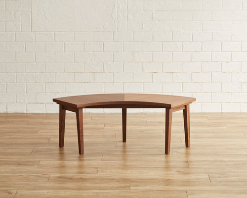 Argos II ベンチ アーチ型ベンチ ナチュラル・ブラック：オーク材矢貼り突板 ブラウン：ウォールナット材矢貼り突板