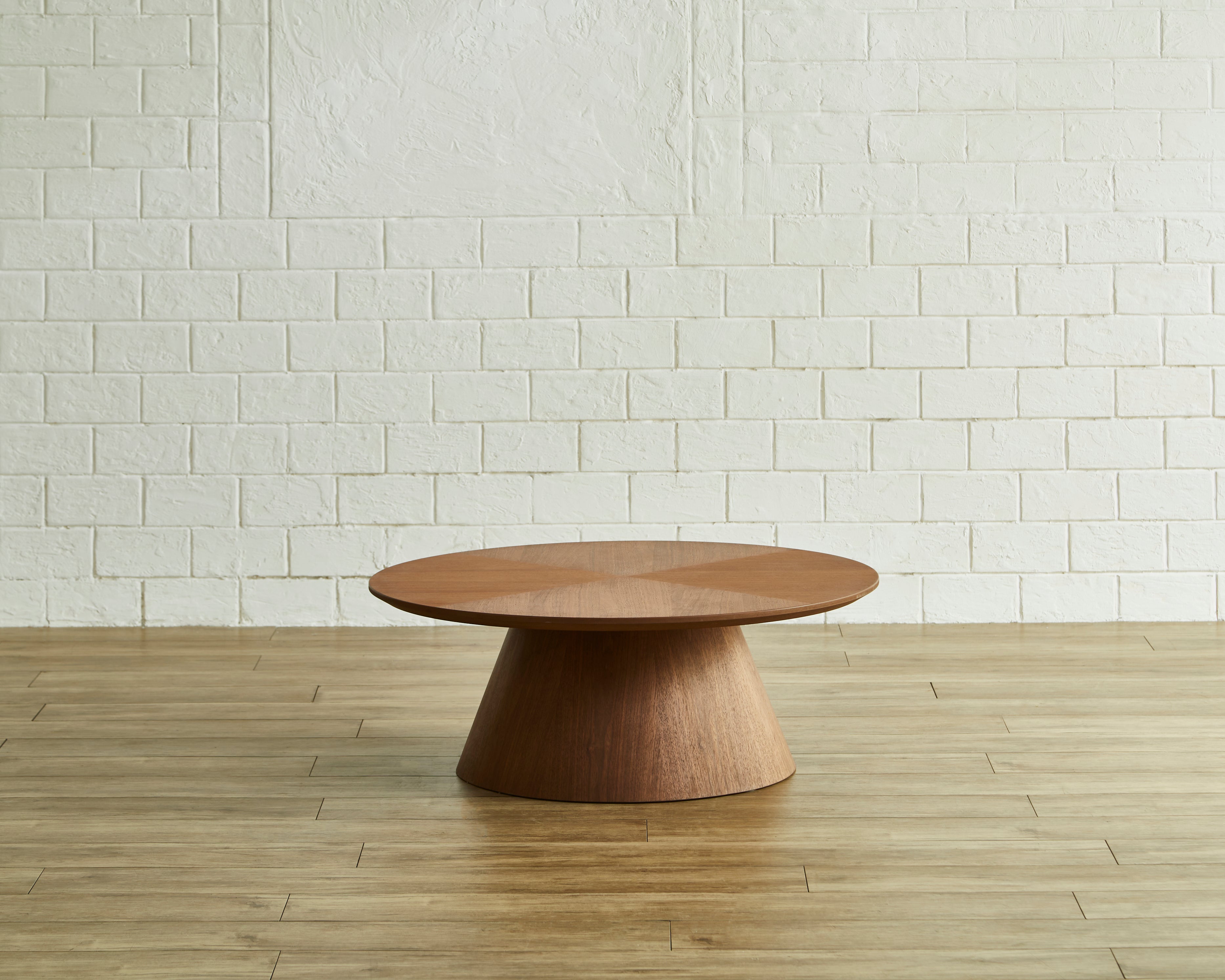 Argos センターテーブル 90丸 テーブル ローテーブル W60 ナチュラル ブラウン ブラック