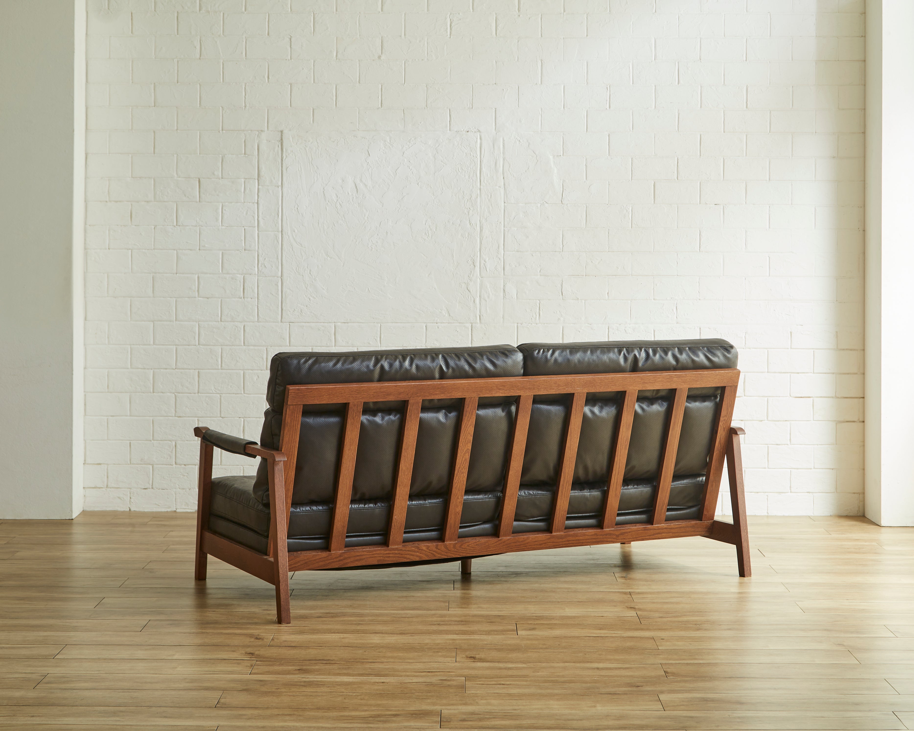 Soldier ソファ 3Pソファ 木製アーム ブラック キャメル