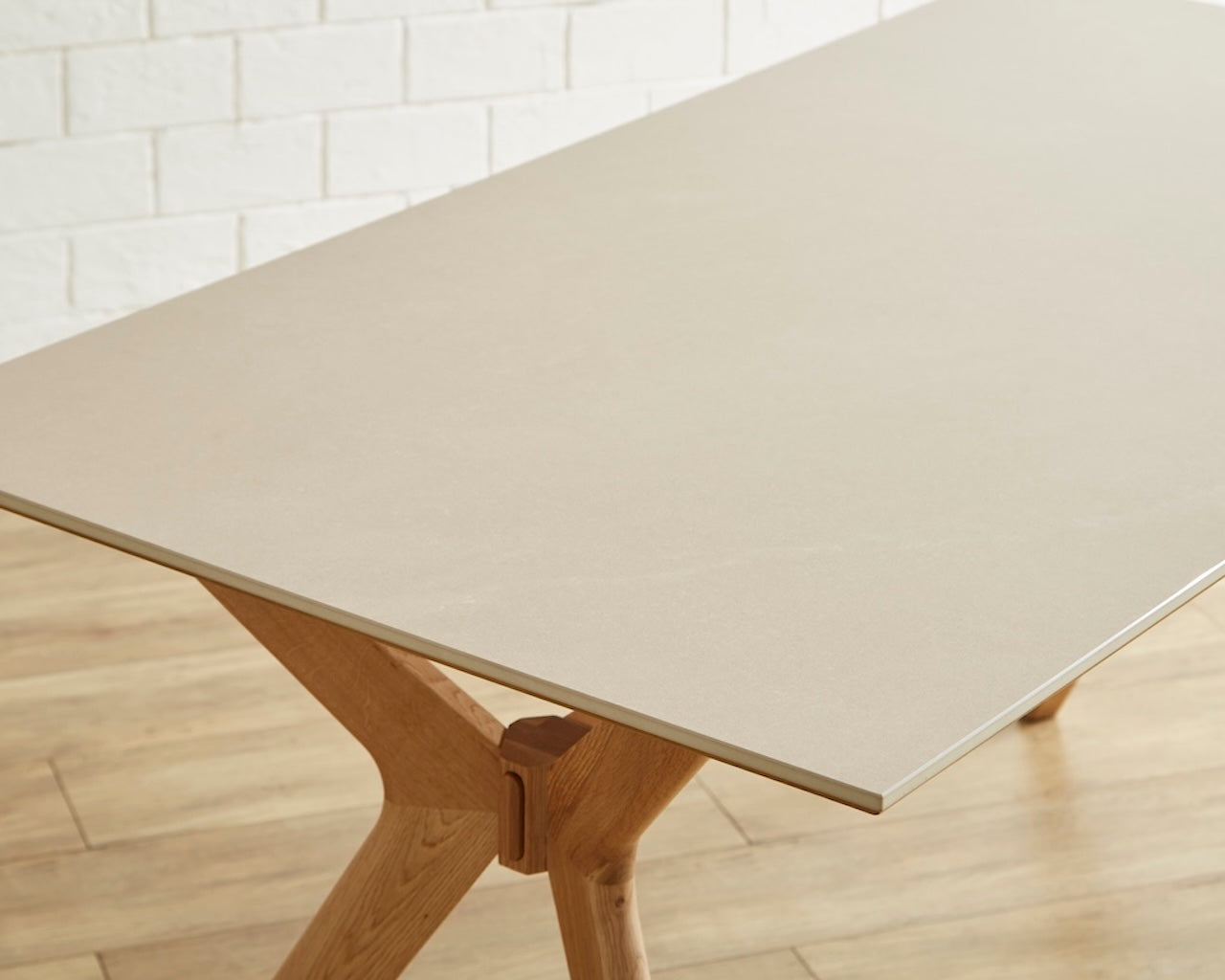 Shield ダイニングテーブル W150 ナチュラルモダン セラミック 天然木オーク材 ウレタン塗装